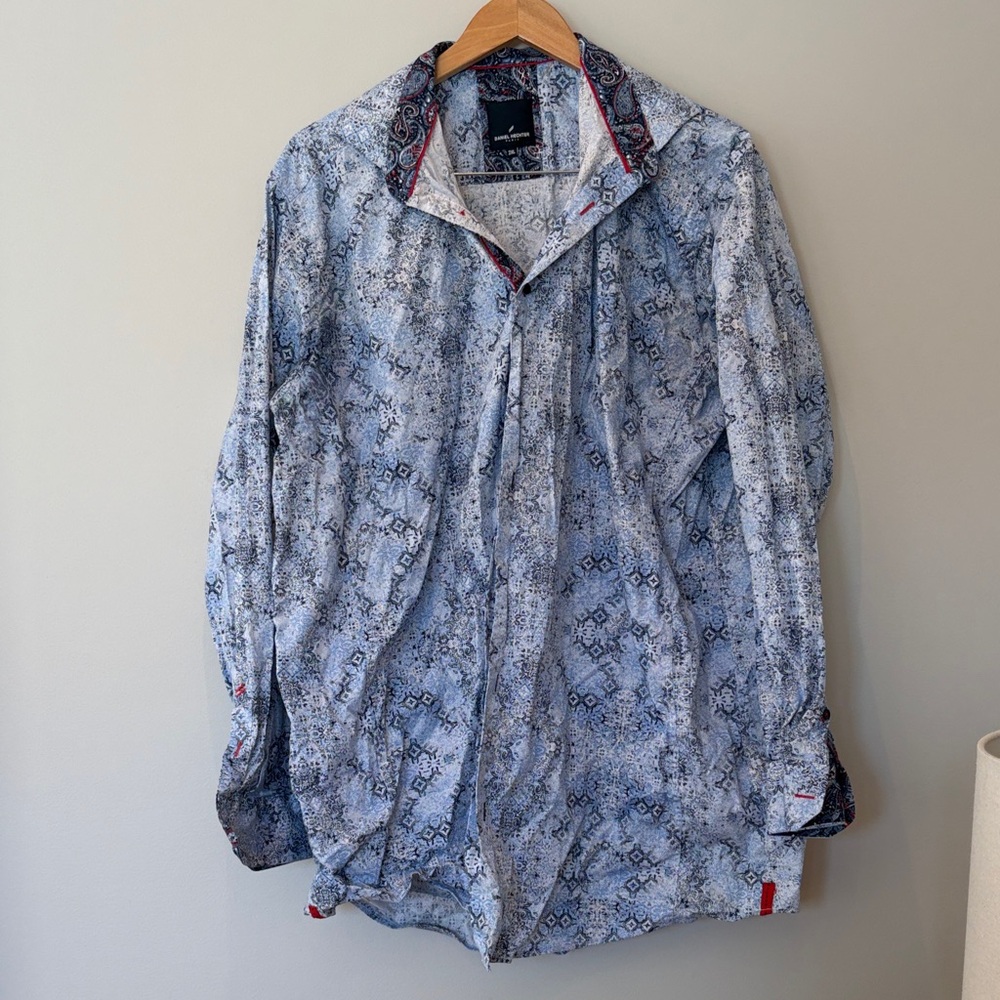 Daniel Hechter Blue Patterned Dress Shirt